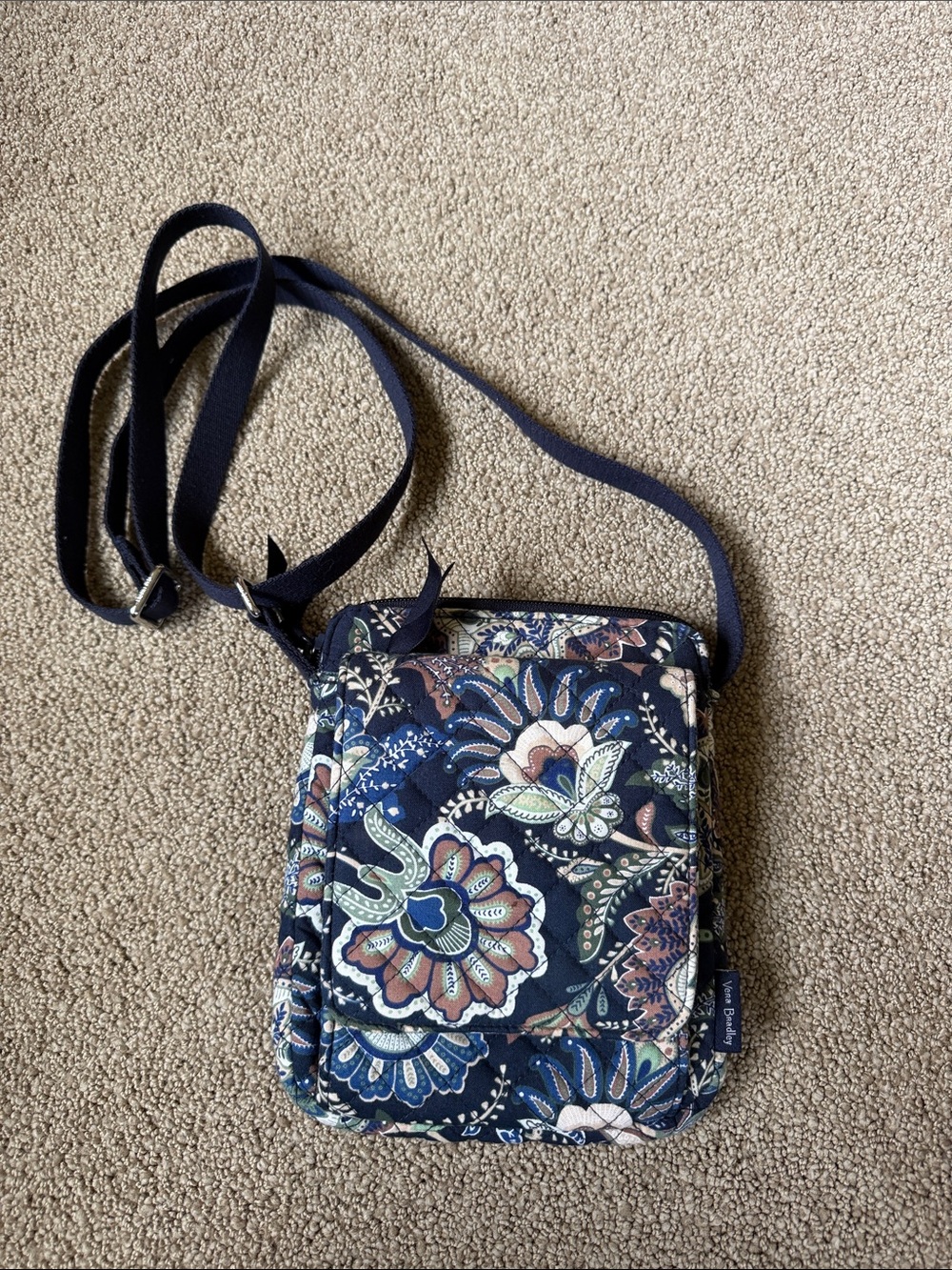 Vera Bradley Java Navy Camo RFID mini hipster